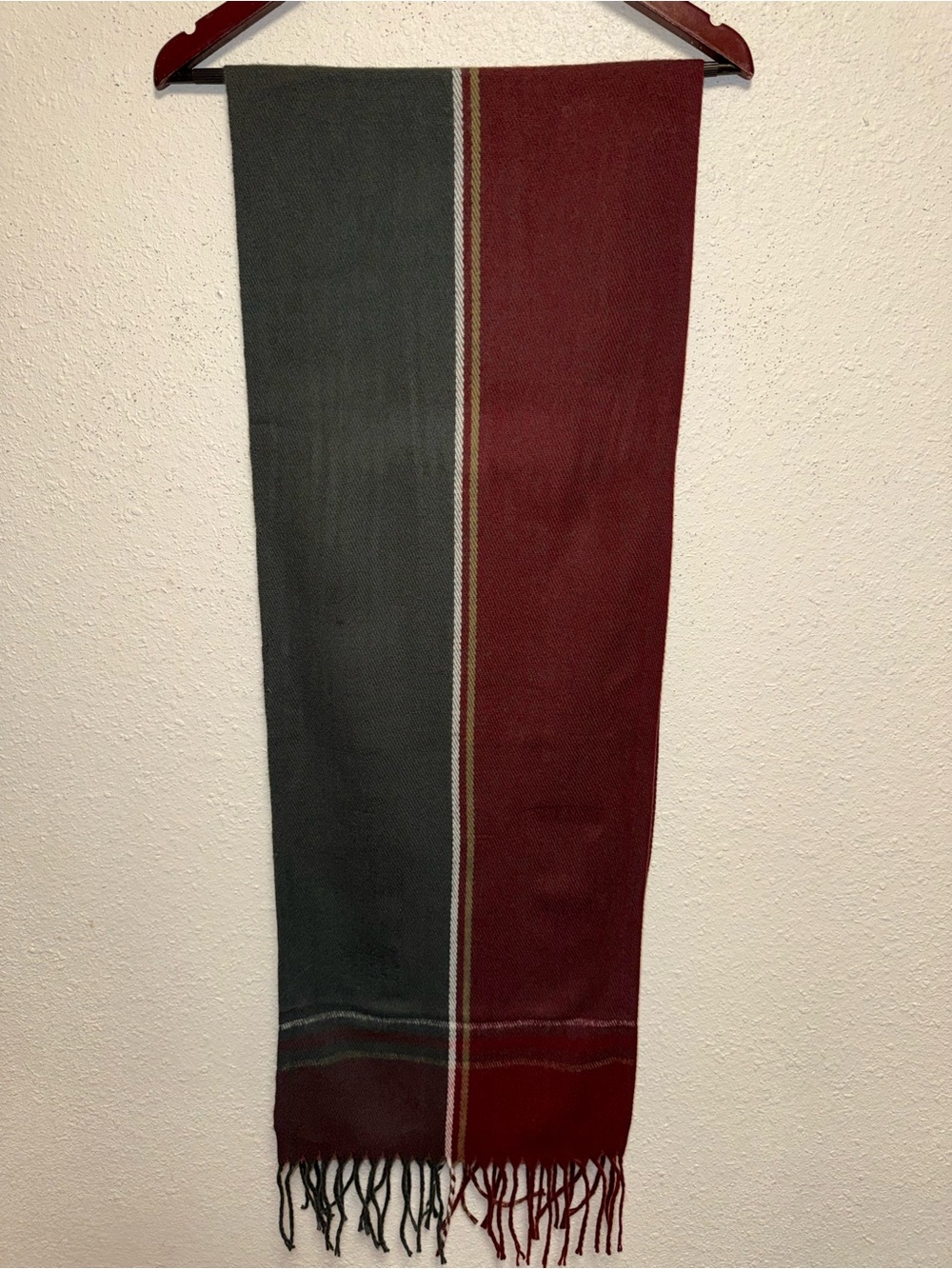 Alpine Swiss Gray Wool Blend Scarf with Red Logo Accent